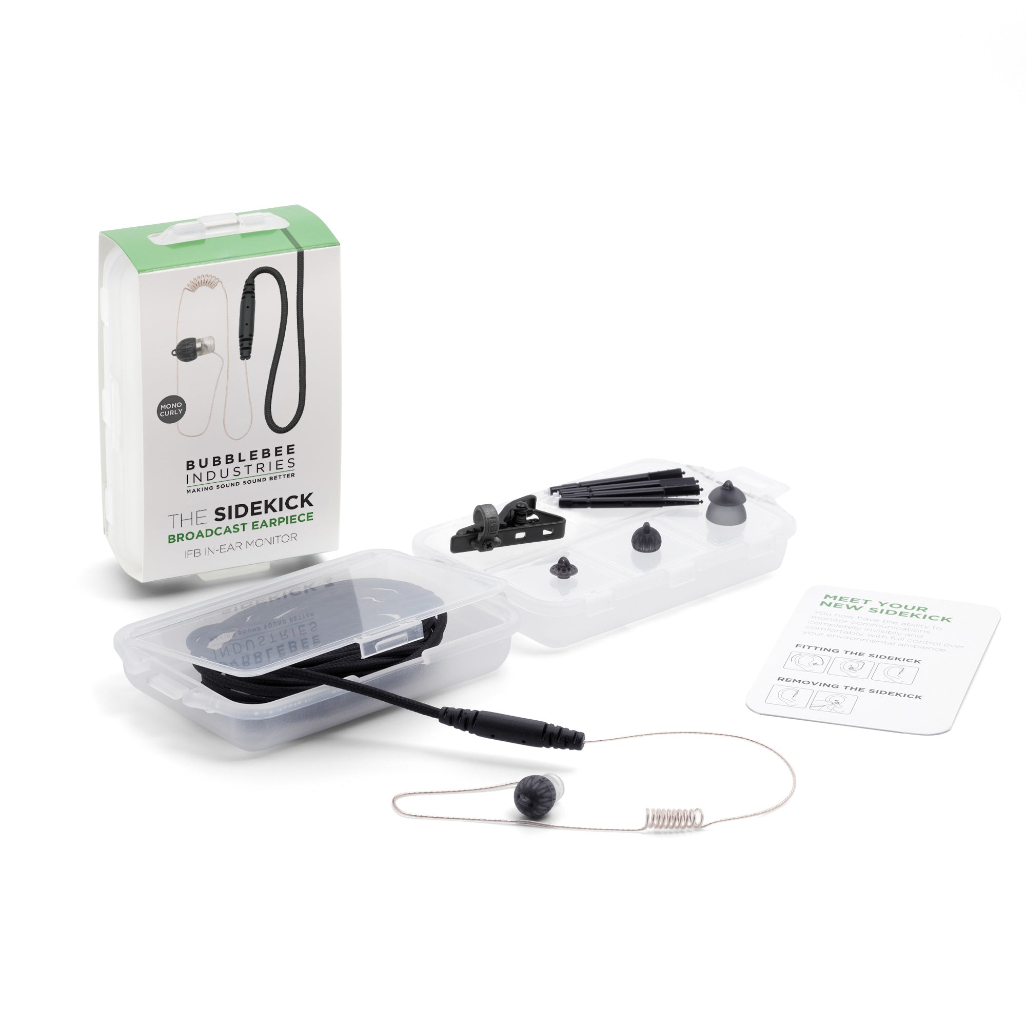 The Sidekick - Broadcast Earpiece IFB In-Ear Monitor, Mono Curly