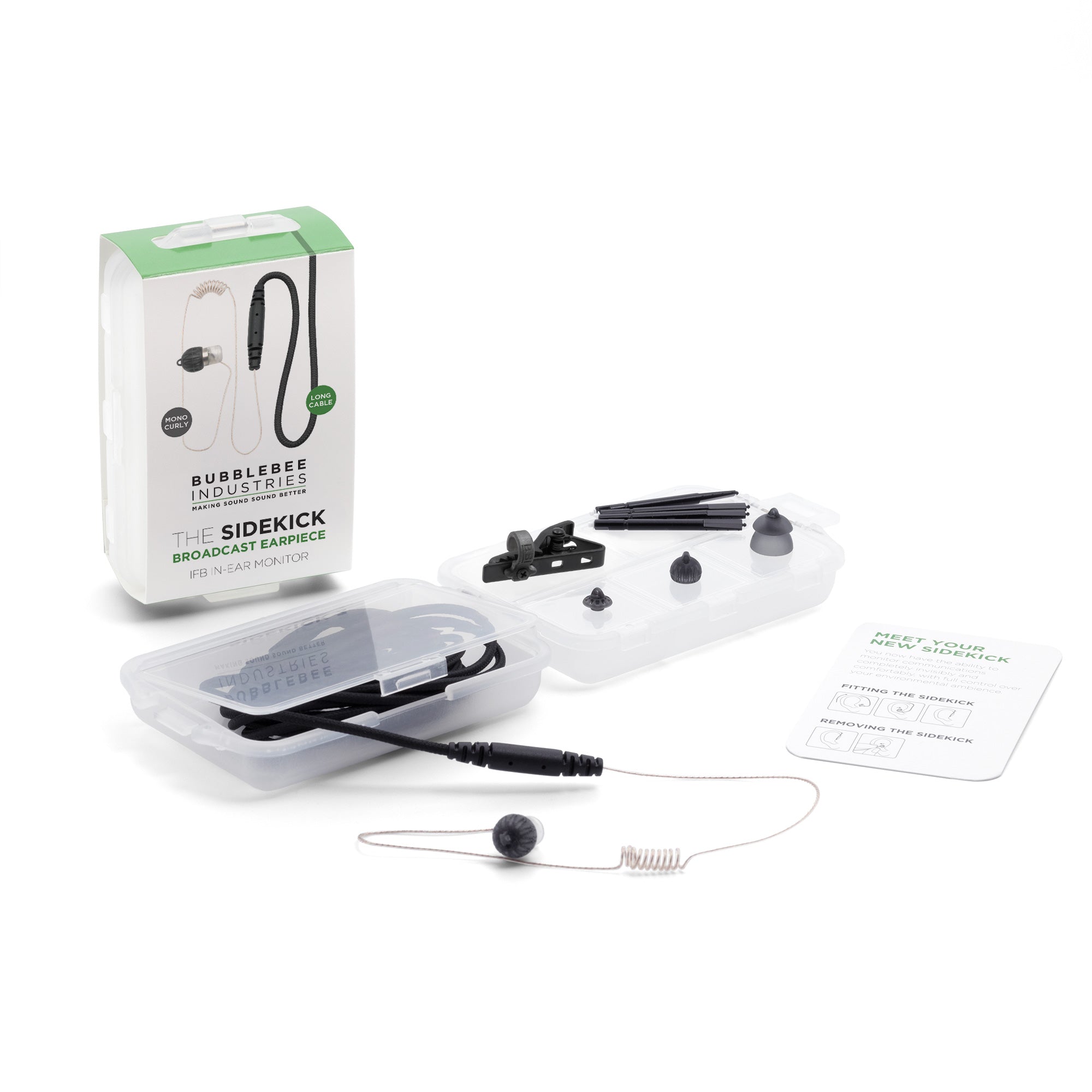 The Sidekick - Broadcast Earpiece IFB In-Ear Monitor, Mono Curly